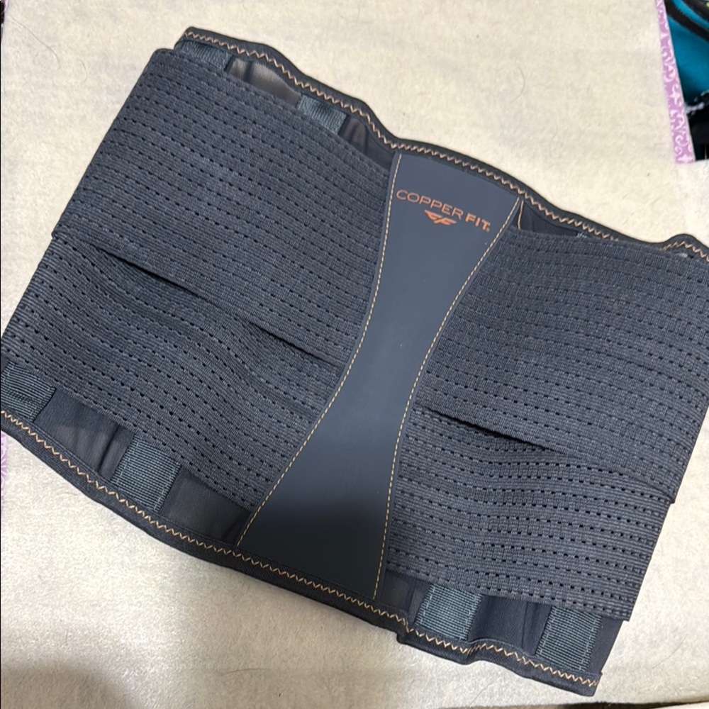 Copper Fit Black Back Support Belt